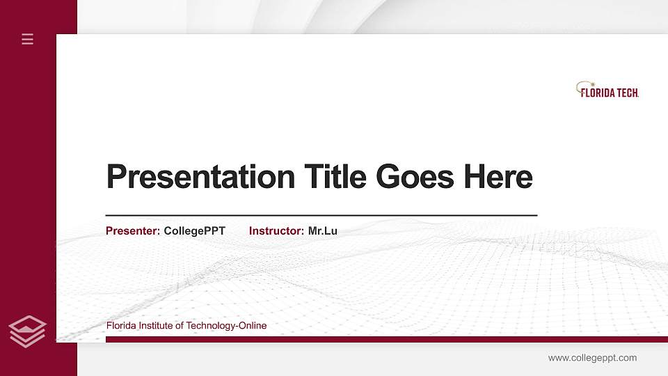 Florida Institute of Technology-Online Thesis Proposal/Graduation Defense PPT Template16:9 ratio PPT effect preview image