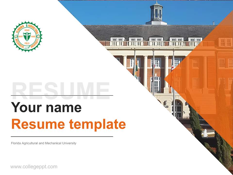 Florida Agricultural and Mechanical University Resume PPT Template4:3 ratio PPT effect preview image1