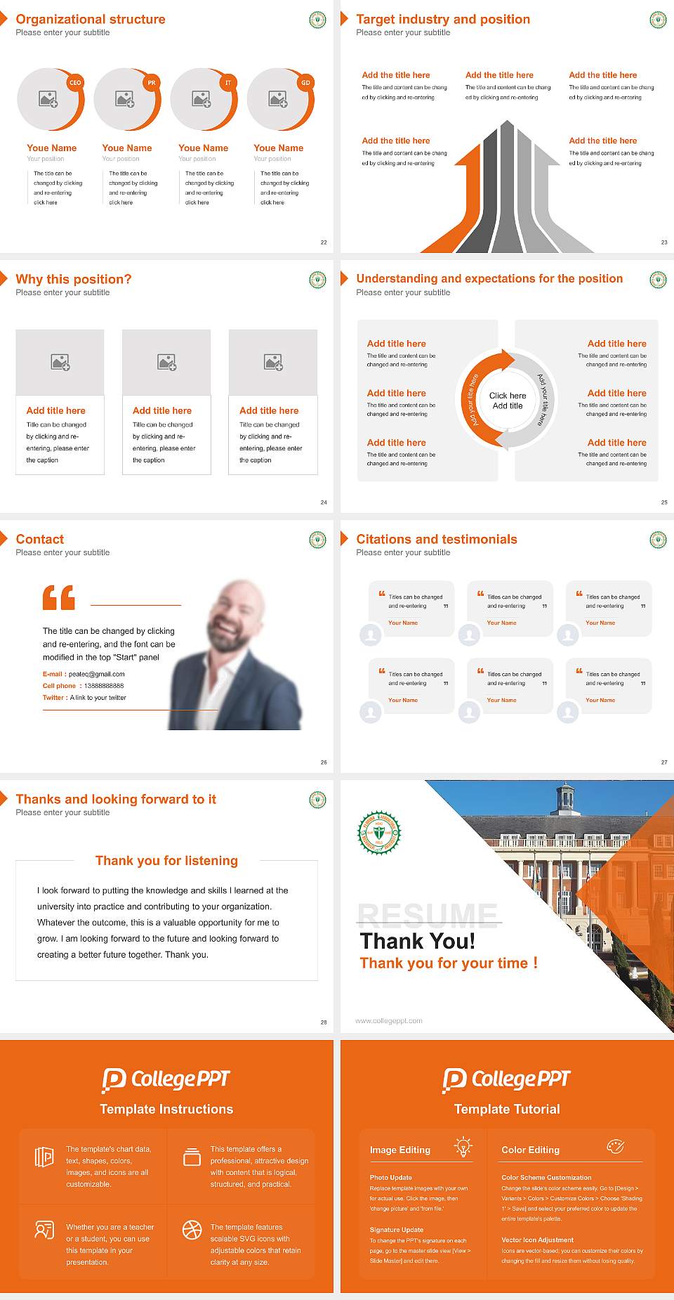 Florida Agricultural and Mechanical University Resume PPT Template4:3 ratio PPT effect preview image4