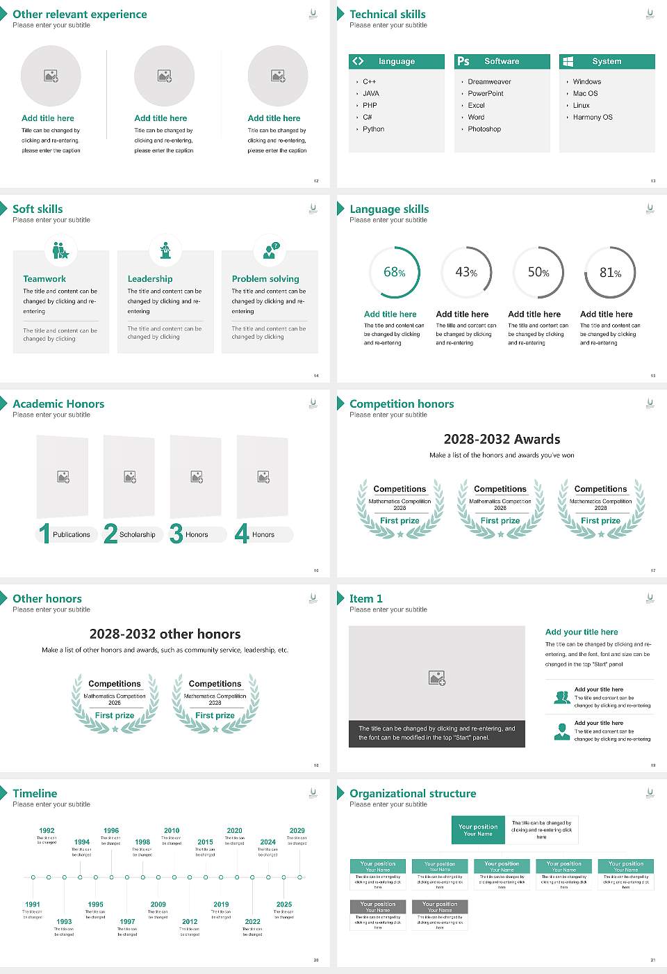 Koriyama Women’s University Resume PPT Template16:9 ratio PPT effect preview image3