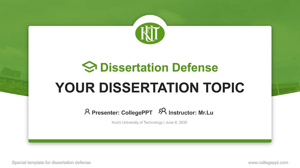 Kochi University of Technology Graduation Thesis Defense PPT Template16:9 ratio PPT effect preview image