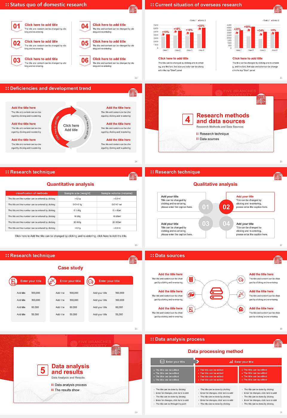Five Branches University Graduation Thesis Defense PPT Template16:9 ratio PPT effect preview image4