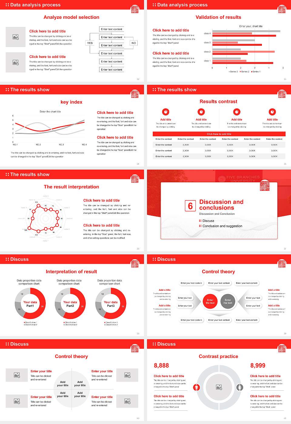 Five Branches University Graduation Thesis Defense PPT Template16:9 ratio PPT effect preview image5