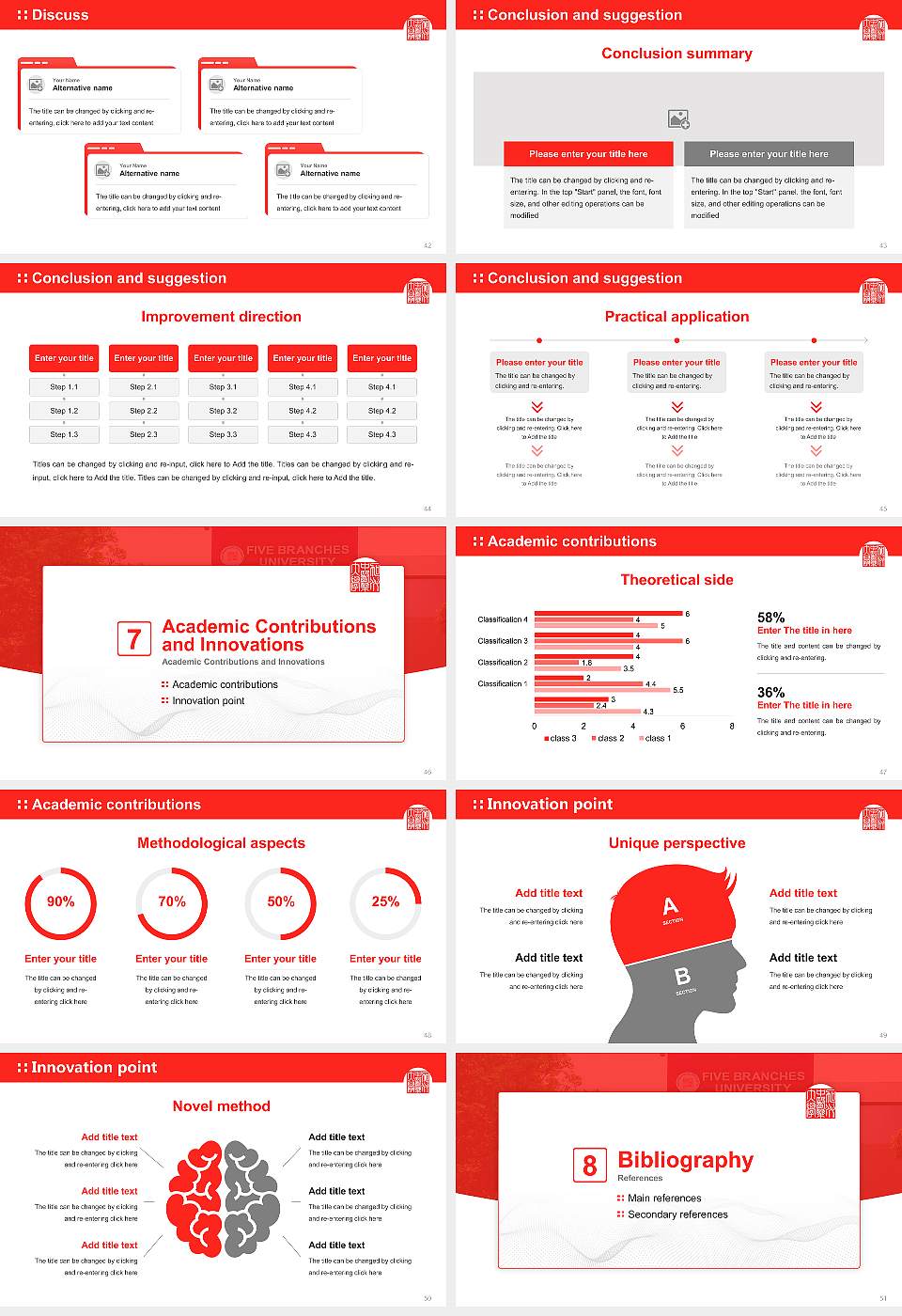 Five Branches University Graduation Thesis Defense PPT Template16:9 ratio PPT effect preview image6