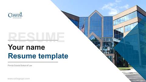 Florida Coastal School of Law Resume PPT Template