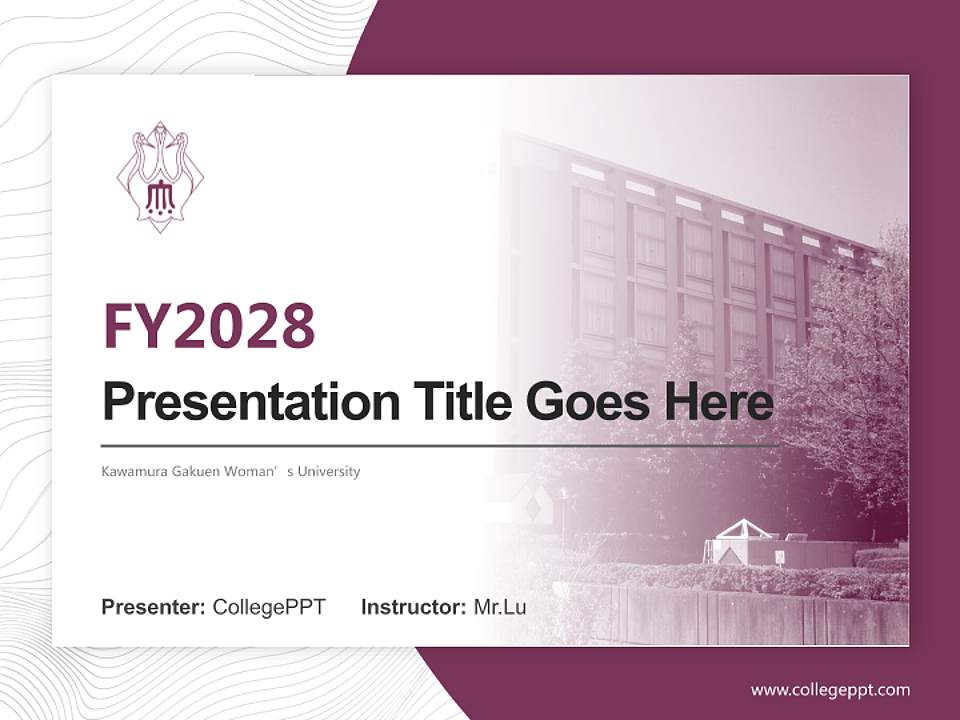 Kawamura Gakuen Woman’s University Academic Presentation/Research Findings Report PPT Template4:3 ratio PPT effect preview image5