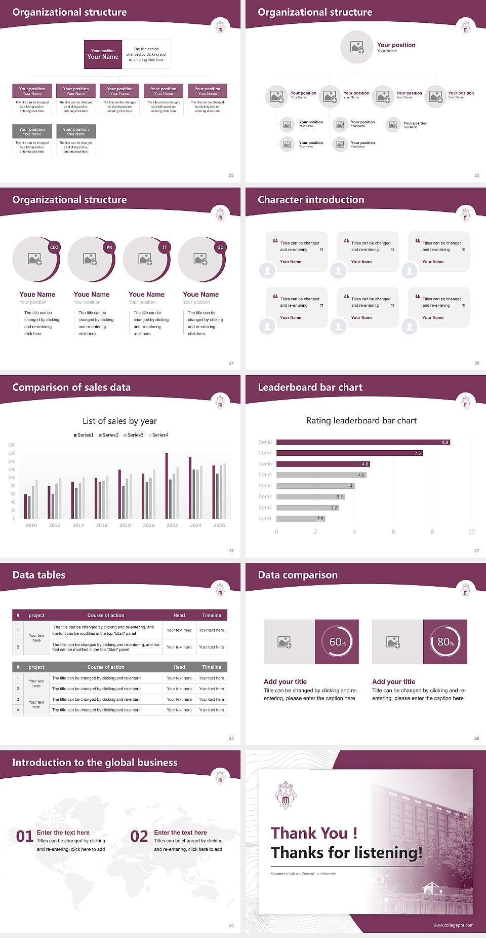Kawamura Gakuen Woman’s University Academic Presentation/Research Findings Report PPT Template4:3 ratio PPT effect preview image4