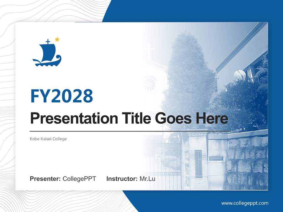 Kobe Kaisei College Academic Presentation/Research Findings Report PPT Template4:3 ratio PPT effect preview image5