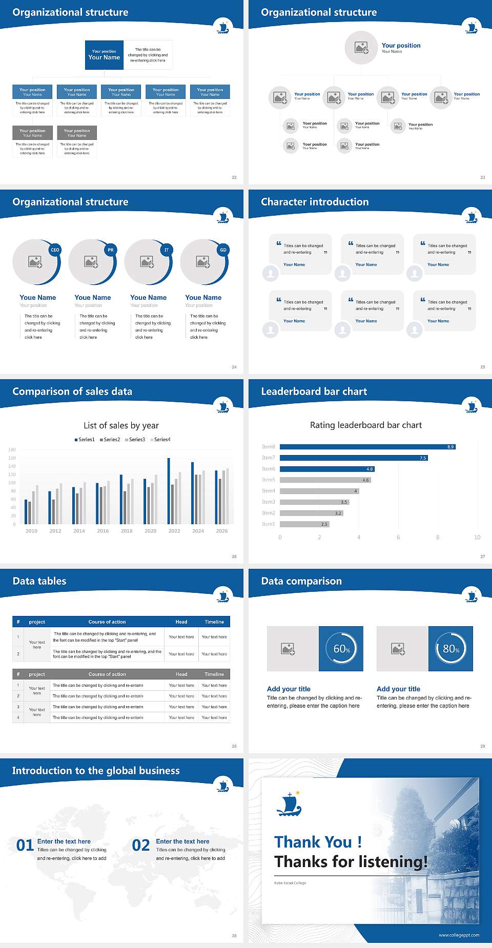 Kobe Kaisei College Academic Presentation/Research Findings Report PPT Template4:3 ratio PPT effect preview image4