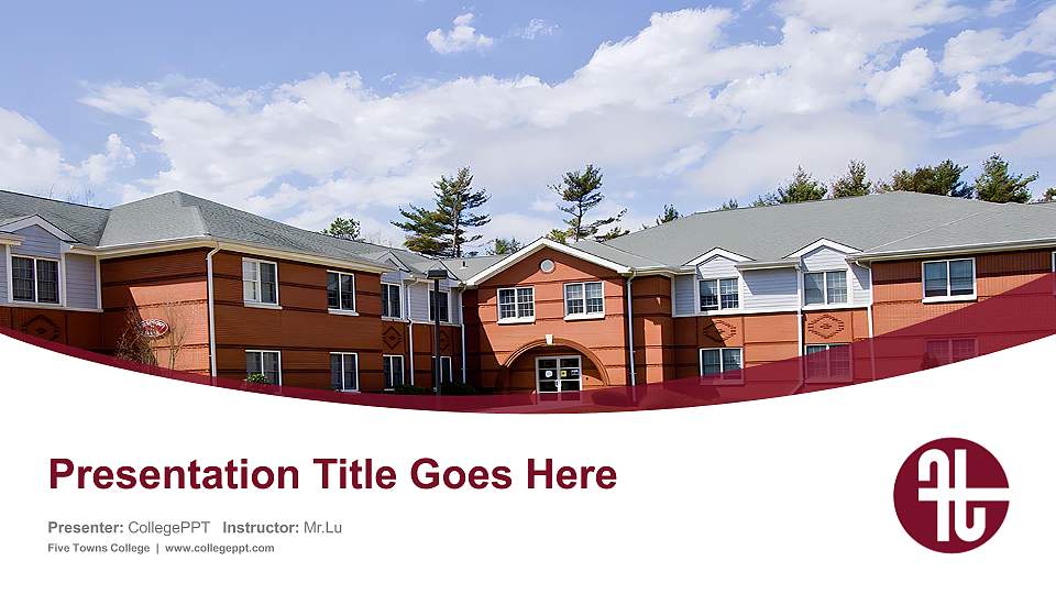 Five Towns College Course/Courseware Creation PPT Template16:9 ratio PPT effect preview image