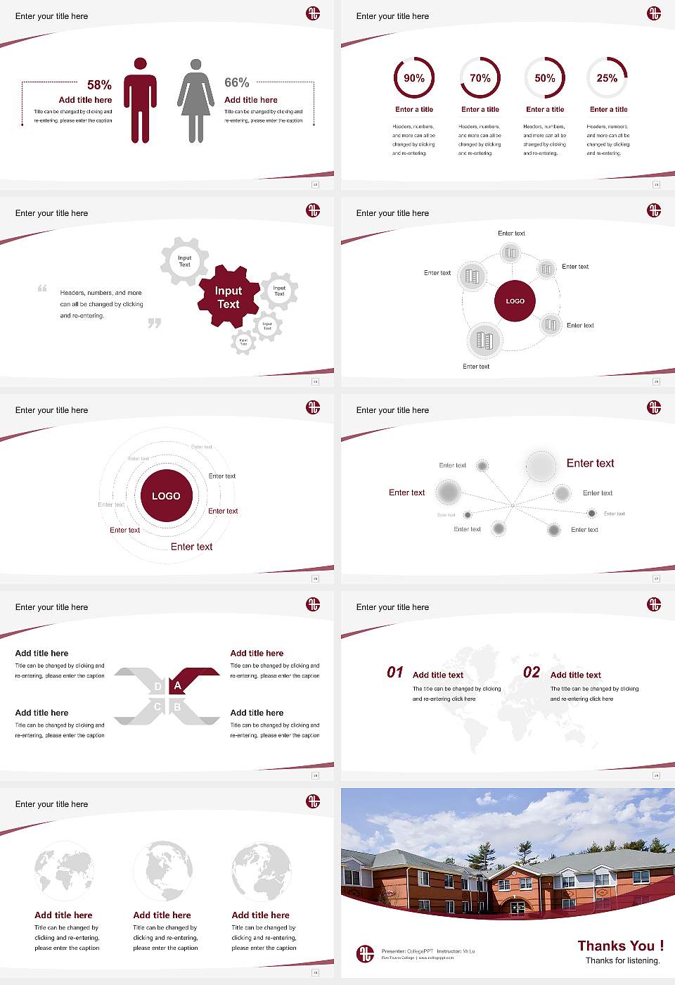 Five Towns College Course/Courseware Creation PPT Template16:9 ratio PPT effect preview image4