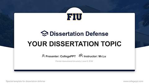 Florida International University Graduation Thesis Defense PPT Template