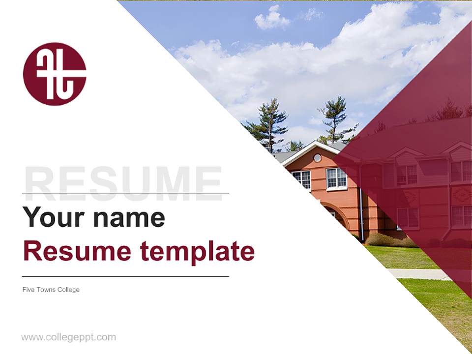 Five Towns College Resume PPT Template4:3 ratio PPT effect preview image5