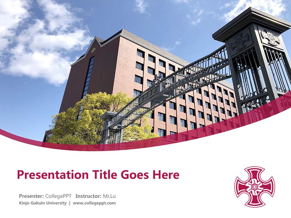 Kinjo Gakuin University Course/Courseware Creation PPT Template4:3 ratio PPT effect preview image5