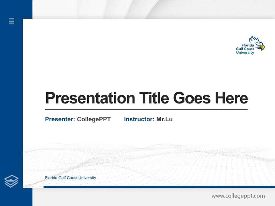 Florida Gulf Coast University Thesis Proposal/Graduation Defense PPT Template4:3 ratio PPT effect preview image5