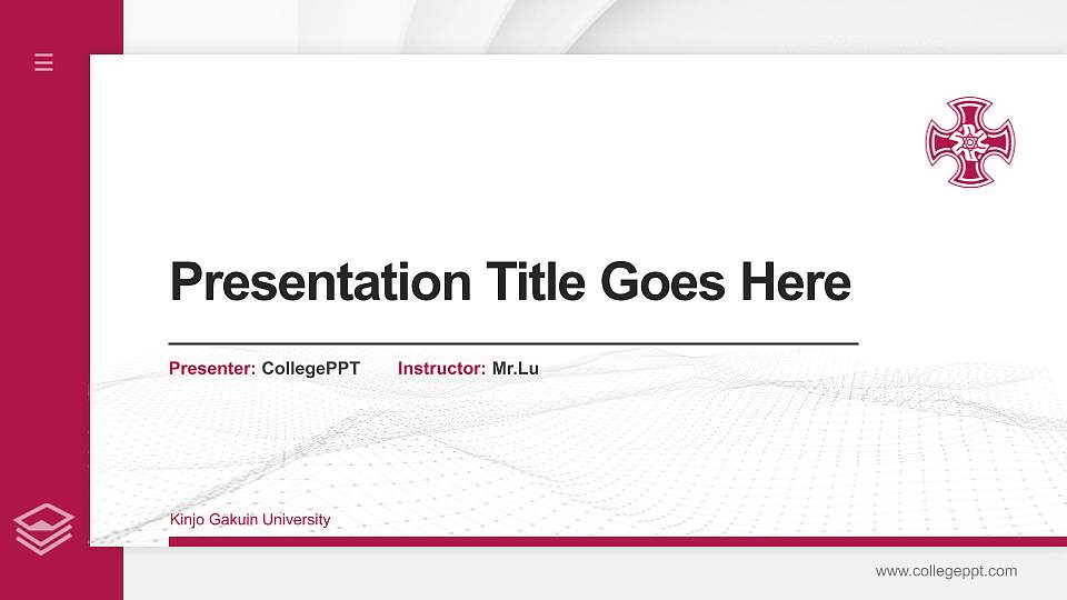 Kinjo Gakuin University Thesis Proposal/Graduation Defense PPT Template16:9 ratio PPT effect preview image