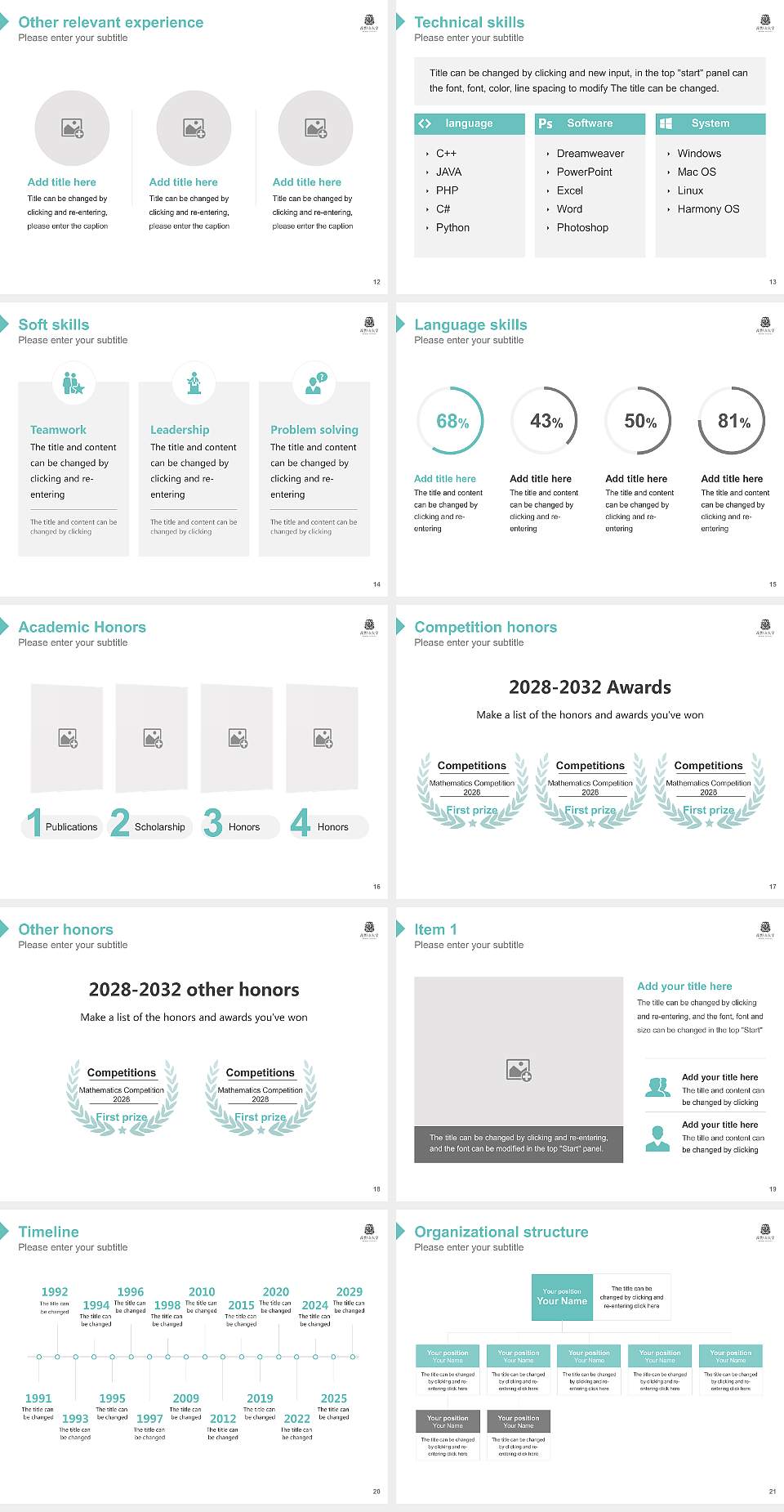 Koyasan University Resume PPT Template4:3 ratio PPT effect preview image3