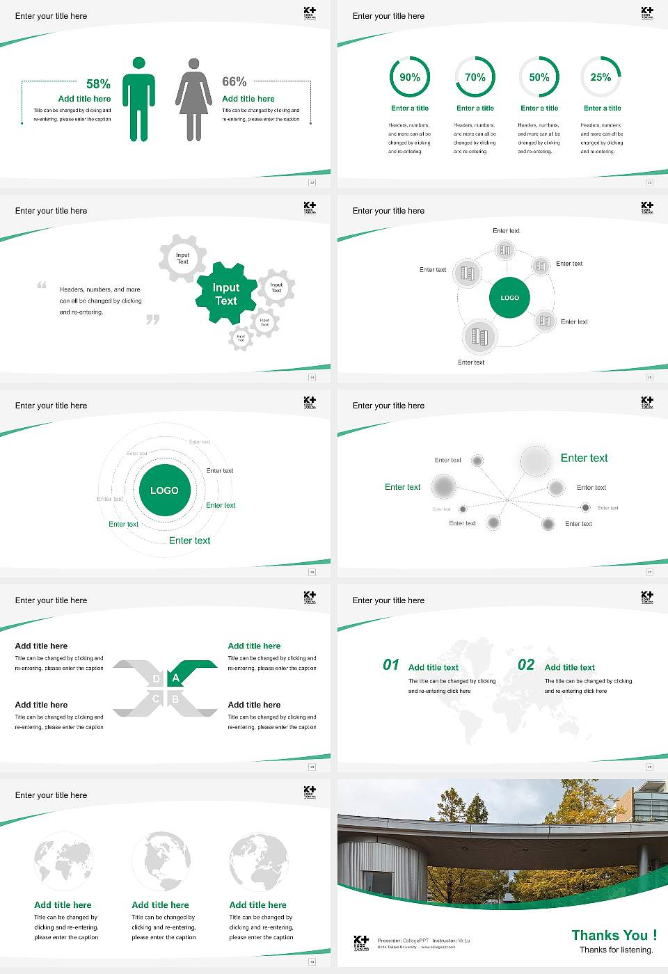 Kobe Tokiwa University Course/Courseware Creation PPT Template16:9 ratio PPT effect preview image4