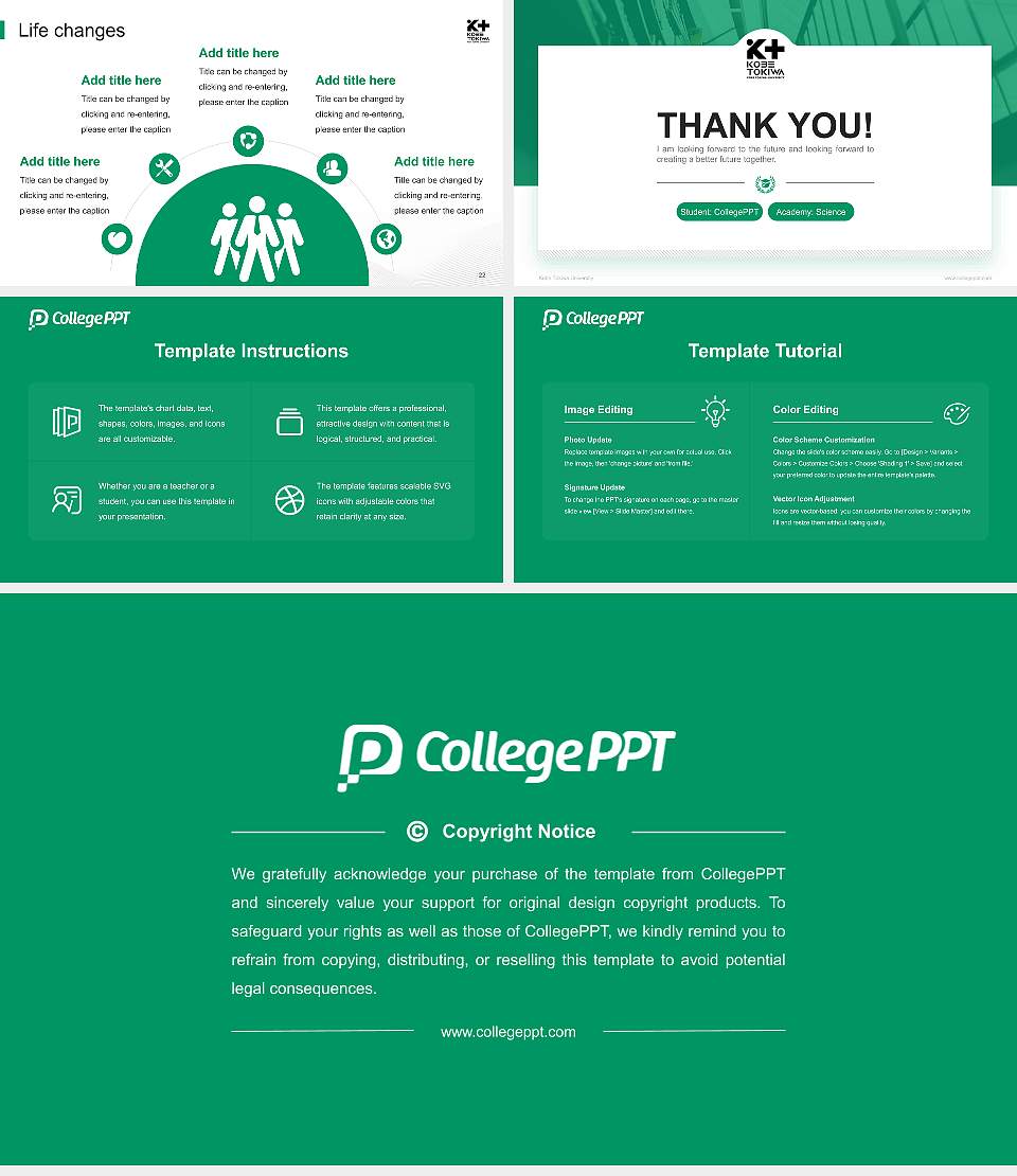 Kobe Tokiwa University National Scholarship Defense PPT Template16:9 ratio PPT effect preview image4