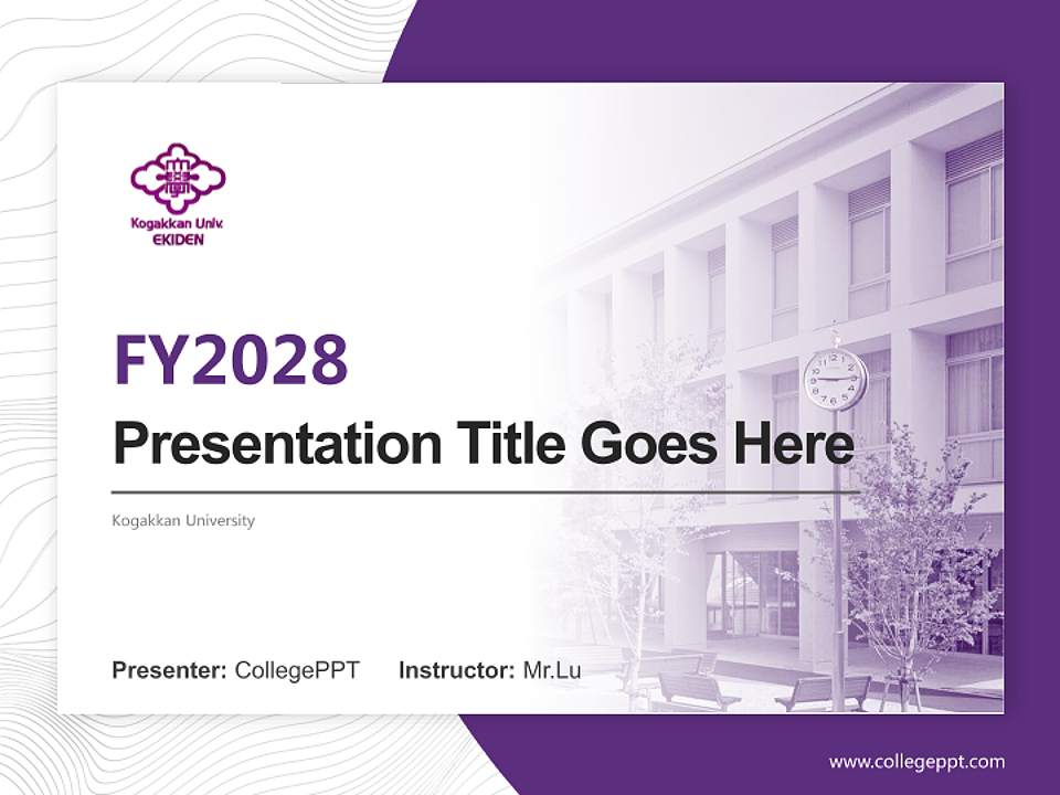 Kogakkan University Academic Presentation/Research Findings Report PPT Template4:3 ratio PPT effect preview image5
