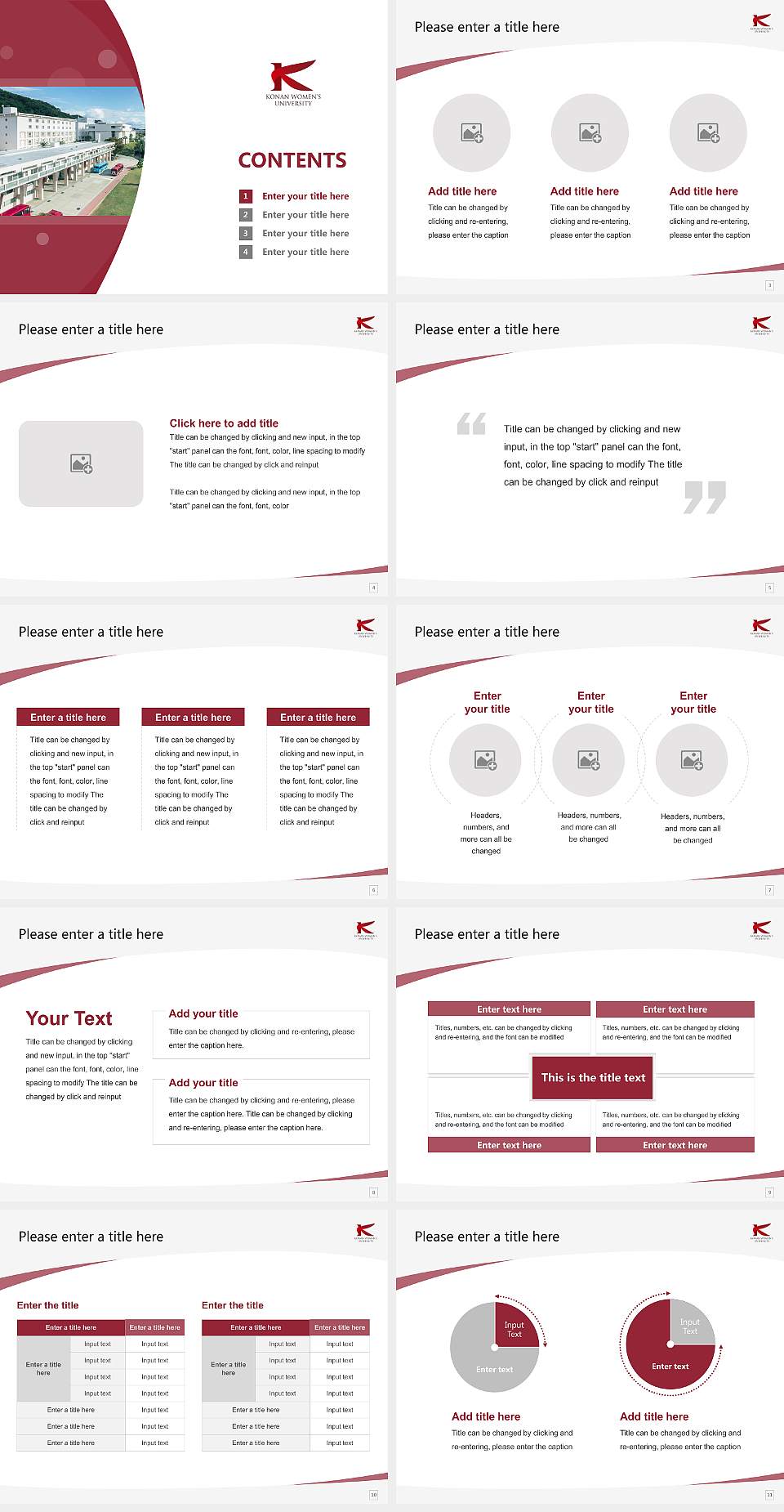 Konan Women’s University Course/Courseware Creation PPT Template4:3 ratio PPT effect preview image2