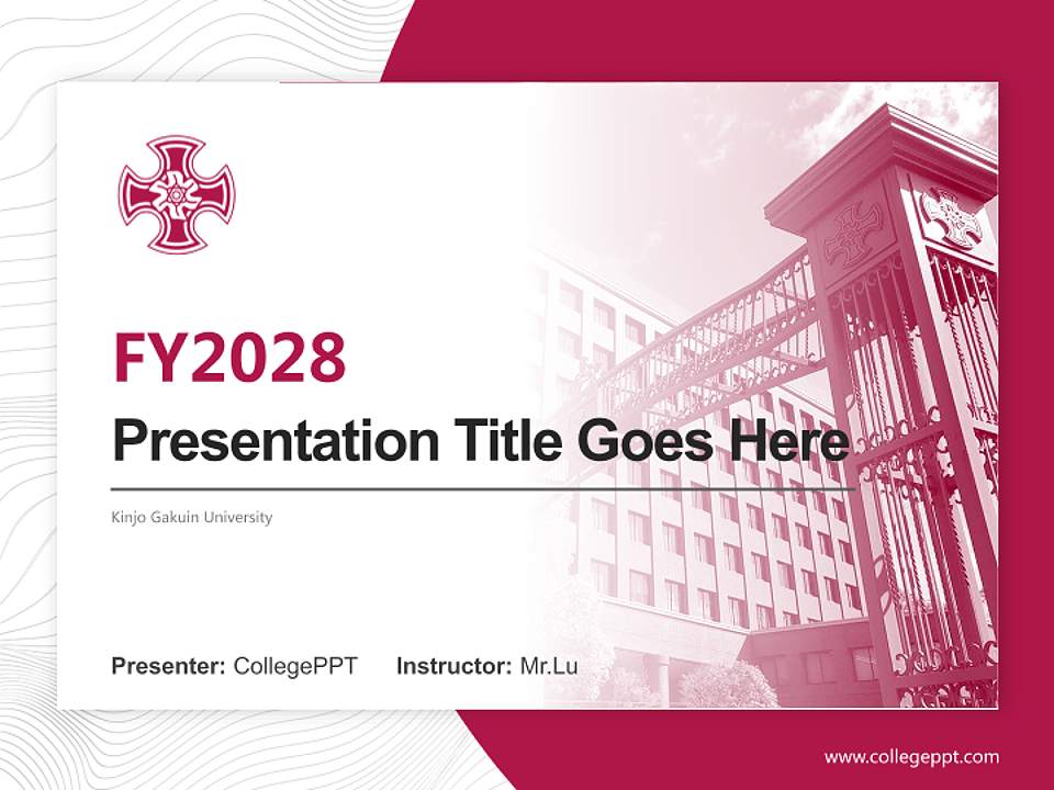 Kinjo Gakuin University Academic Presentation/Research Findings Report PPT Template4:3 ratio PPT effect preview image5