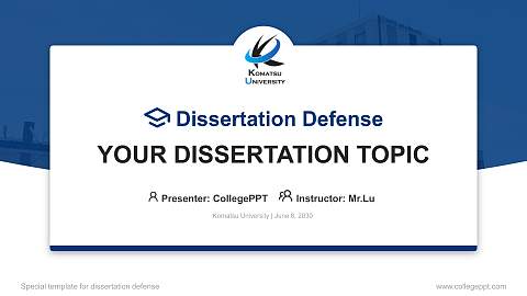 Komatsu University Graduation Thesis Defense PPT Template