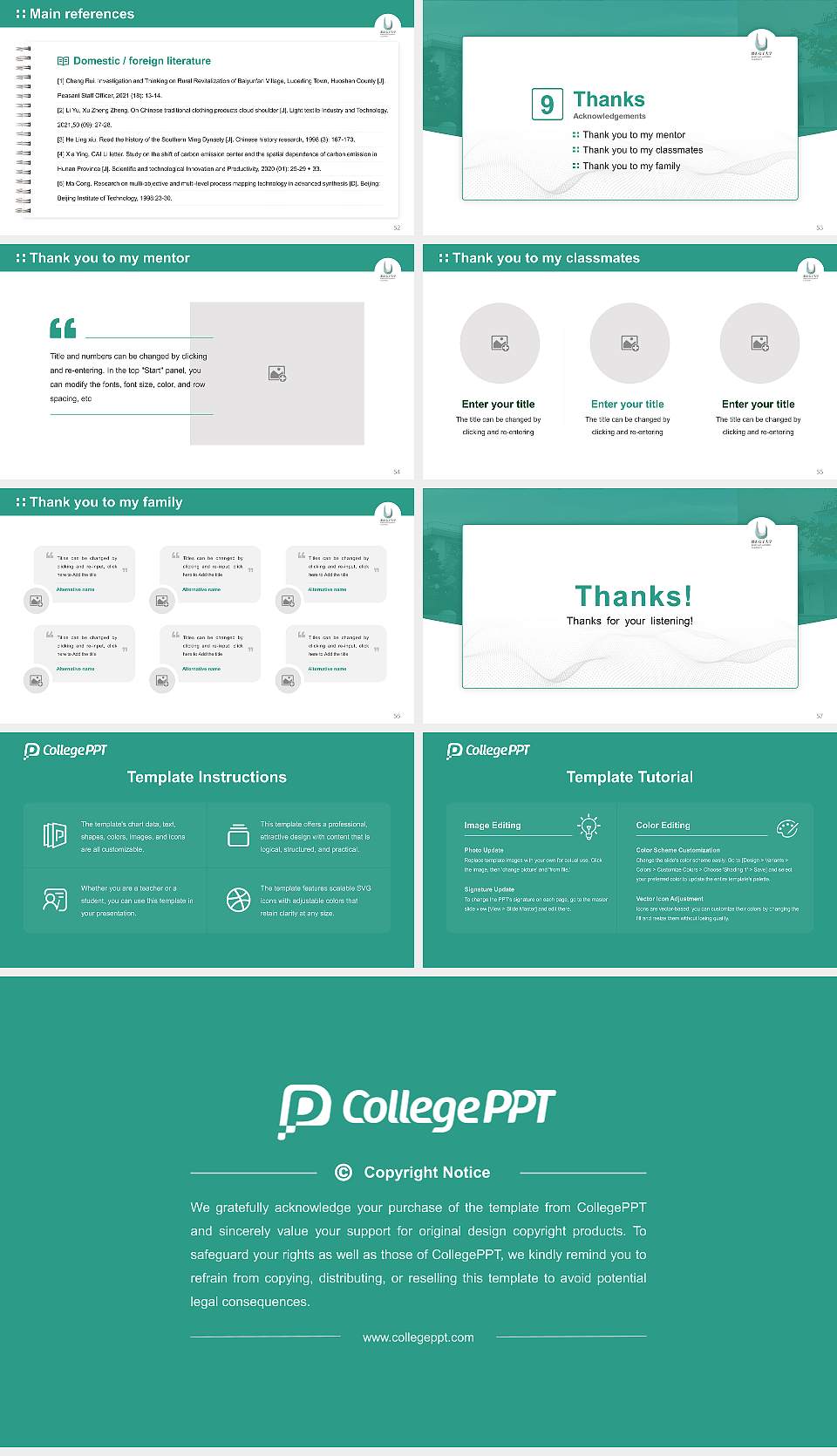 Koriyama Women’s University Graduation Thesis Defense PPT Template16:9 ratio PPT effect preview image7