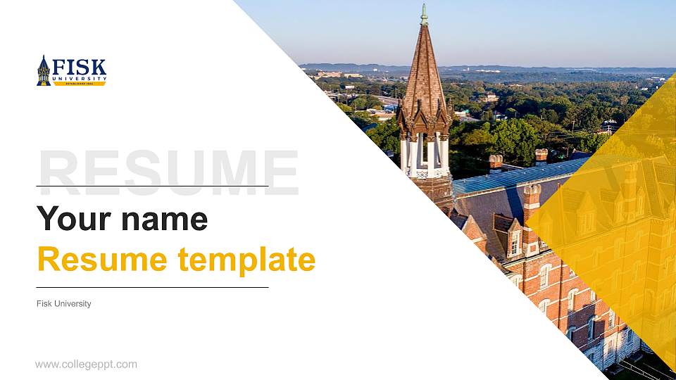 Fisk University Resume PPT Template16:9 ratio PPT effect preview image