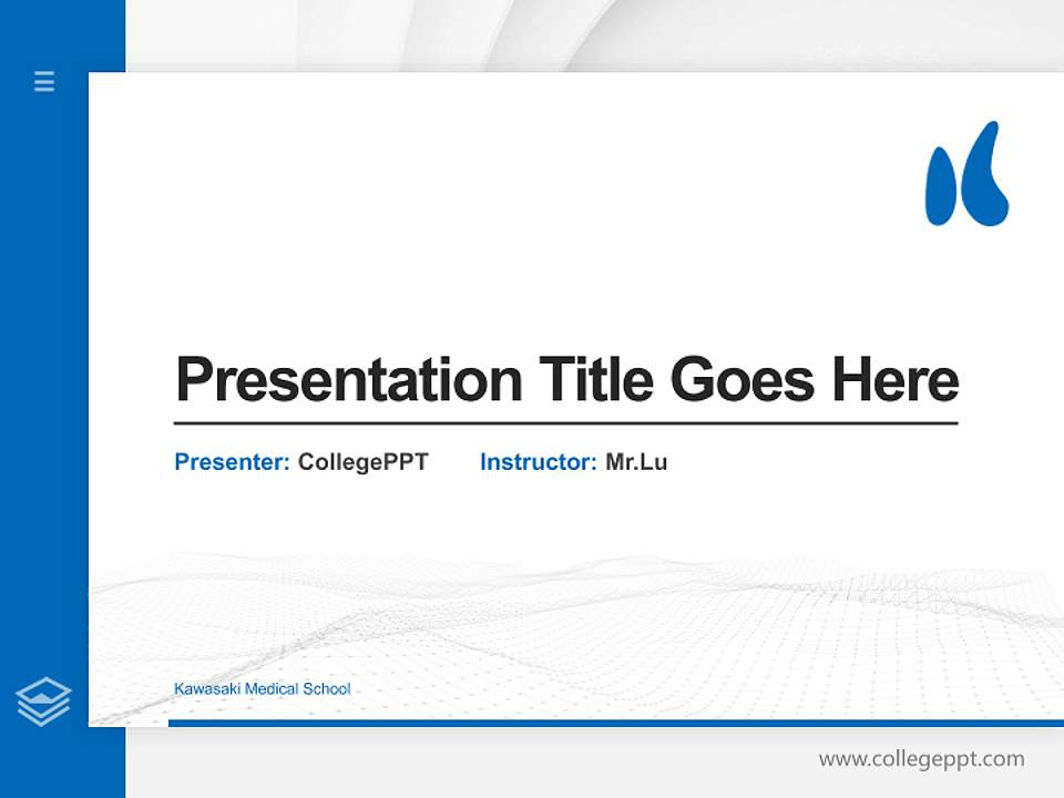 Kawasaki Medical School Thesis Proposal/Graduation Defense PPT Template4:3 ratio PPT effect preview image5