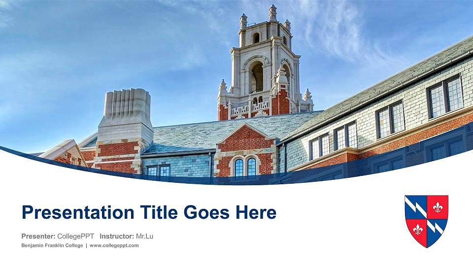 Benjamin Franklin College Course/Courseware Creation PPT Template16:9 ratio PPT effect preview image