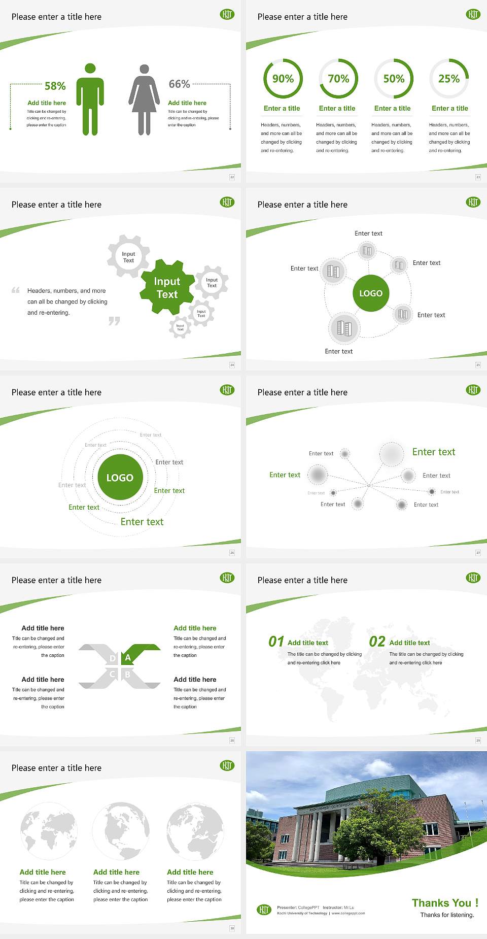 Kochi University of Technology Course/Courseware Creation PPT Template4:3 ratio PPT effect preview image4