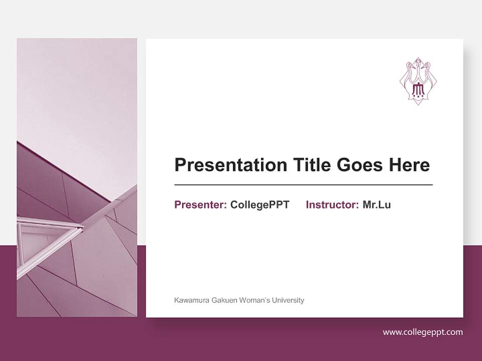 Kawamura Gakuen Woman’s University General Purpose PPT Template4:3 ratio PPT effect preview image6