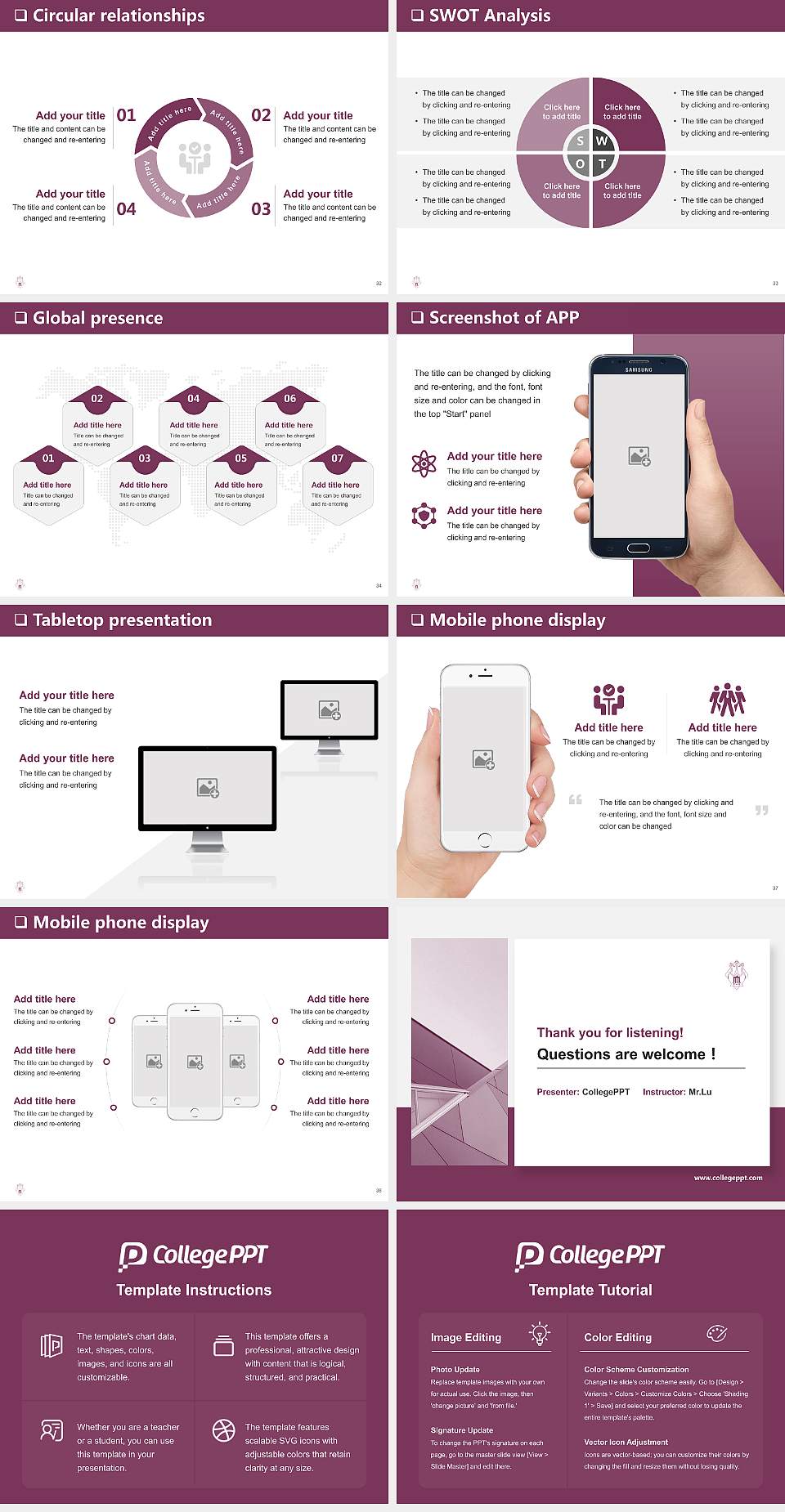 Kawamura Gakuen Woman’s University General Purpose PPT Template4:3 ratio PPT effect preview image5