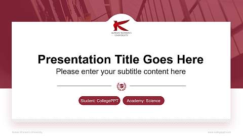 Konan Women’s University National Scholarship Defense PPT Template