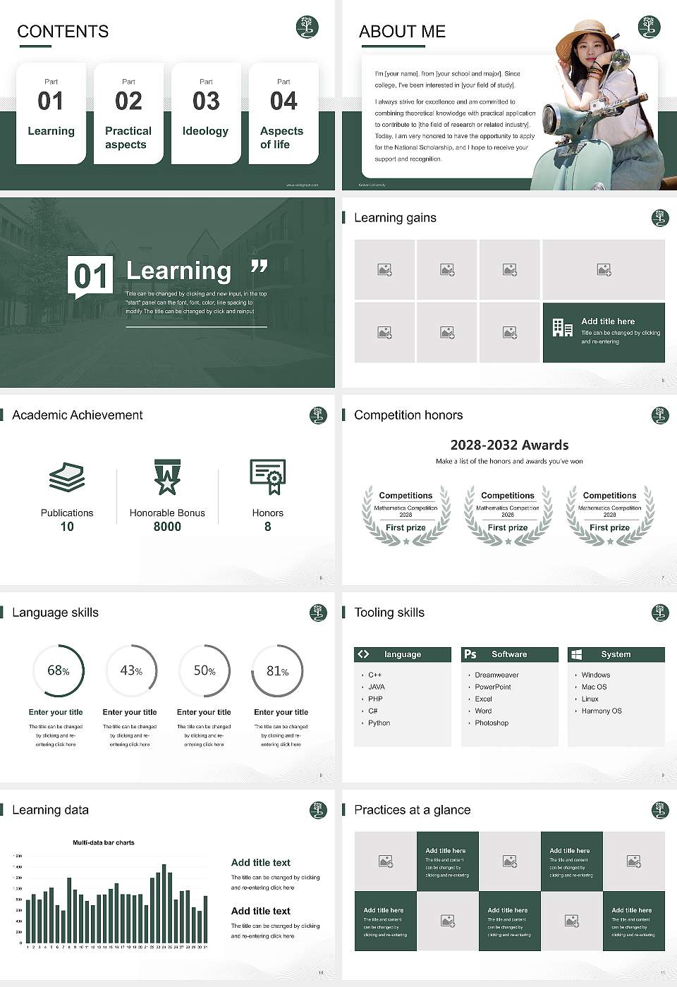 Keisen University National Scholarship Defense PPT Template16:9 ratio PPT effect preview image2