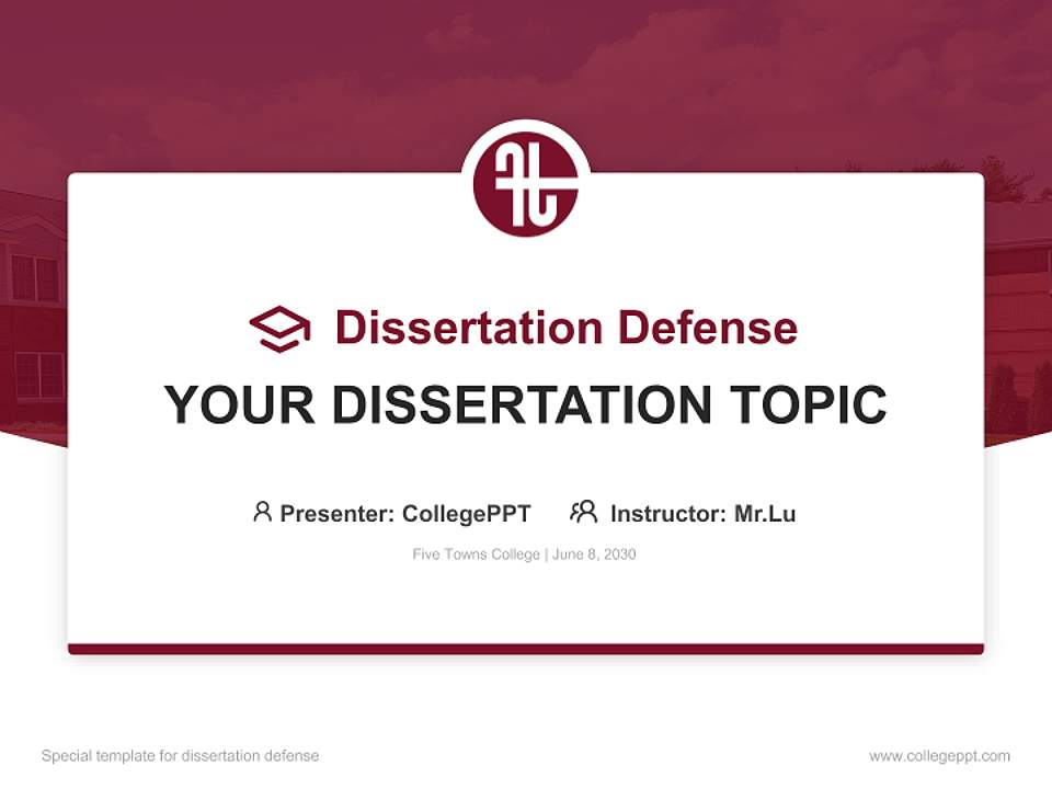 Five Towns College Graduation Thesis Defense PPT Template4:3 ratio PPT effect preview image7