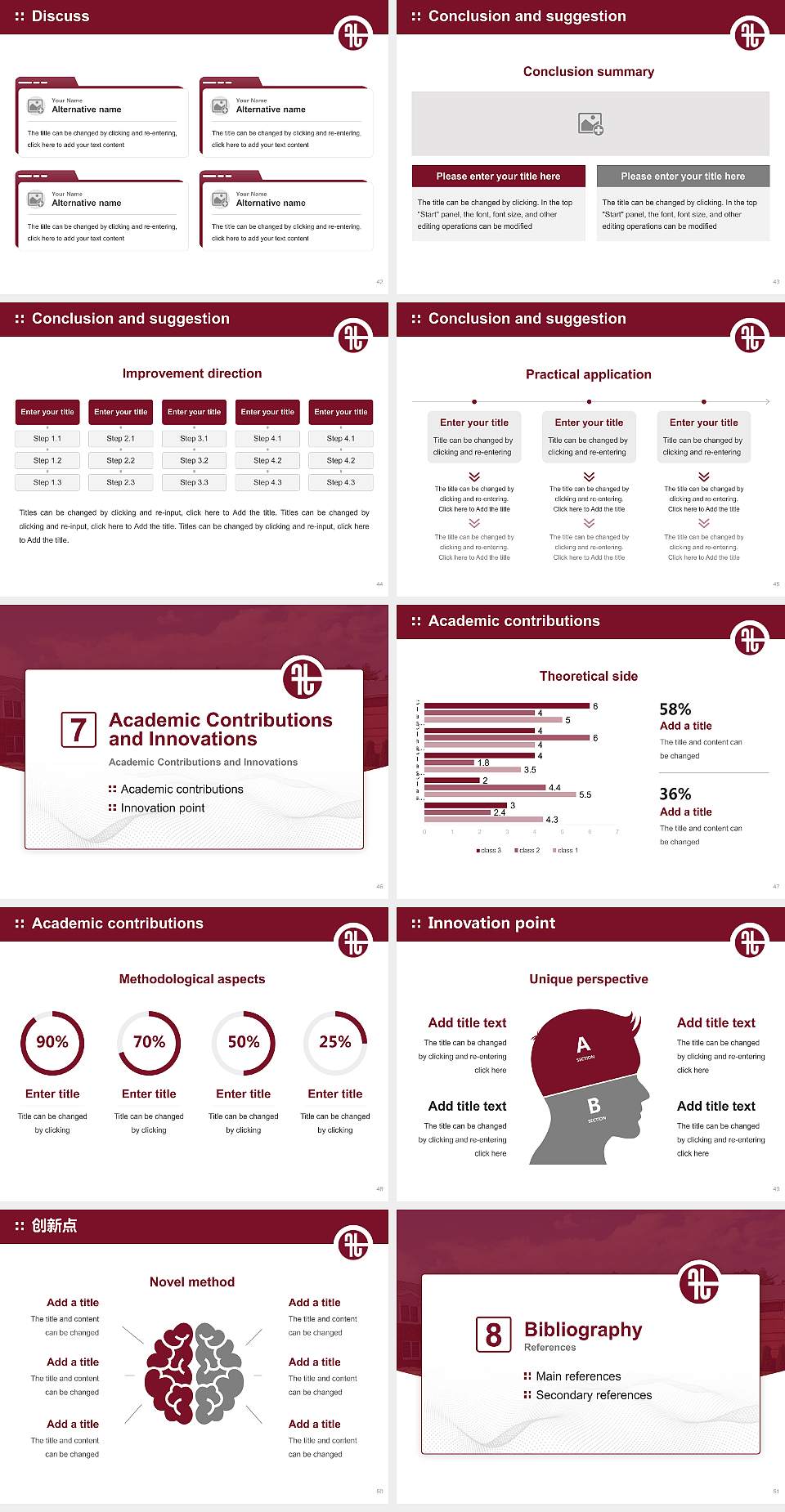 Five Towns College Graduation Thesis Defense PPT Template4:3 ratio PPT effect preview image6