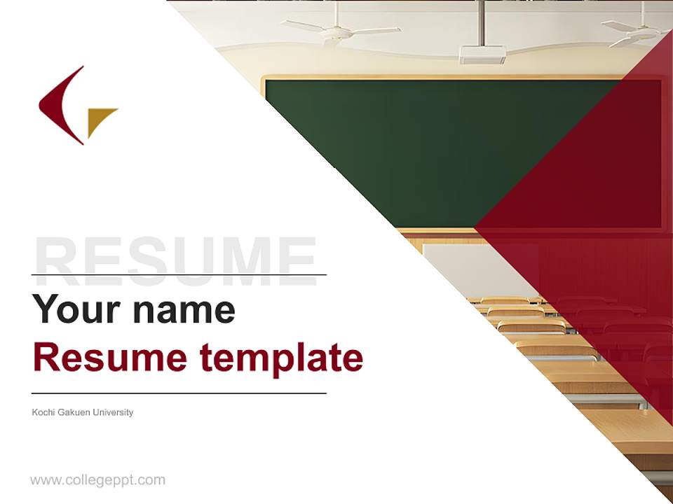 Kochi Gakuen University Resume PPT Template4:3 ratio PPT effect preview image5