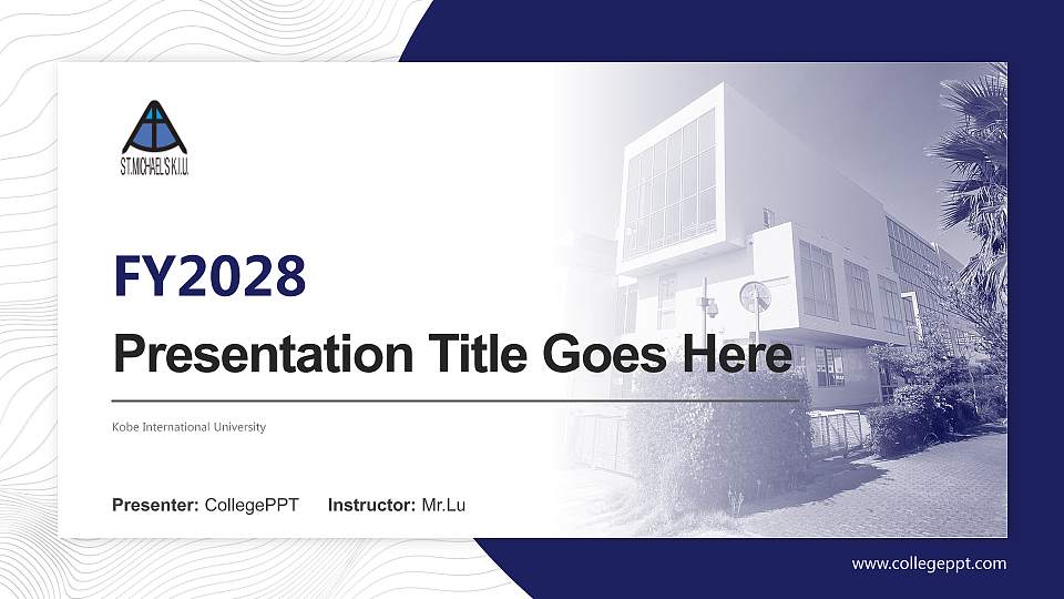 Kobe International University Academic Presentation/Research Findings Report PPT Template16:9 ratio PPT effect preview image