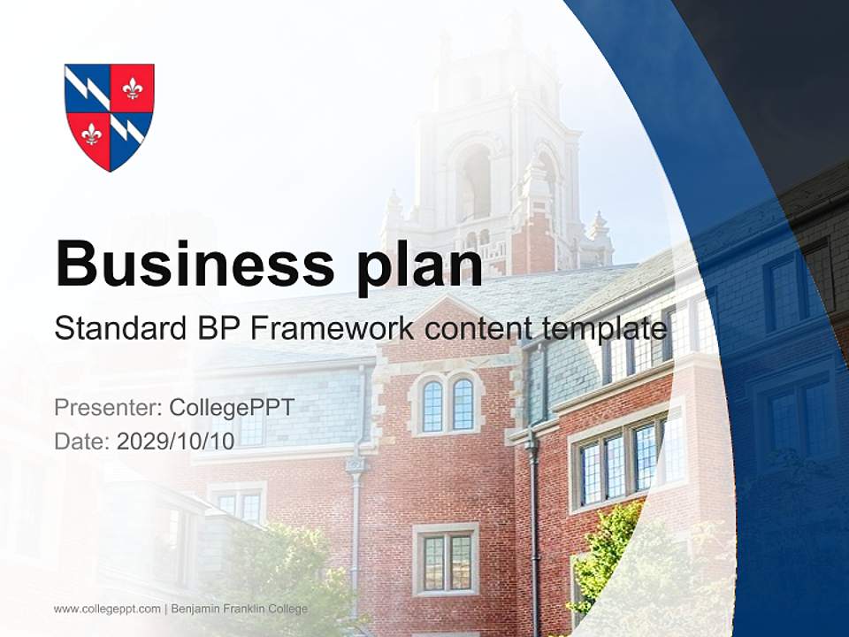 Benjamin Franklin College Competition/Entrepreneurship Contest PPT Template4:3 ratio PPT effect preview image9