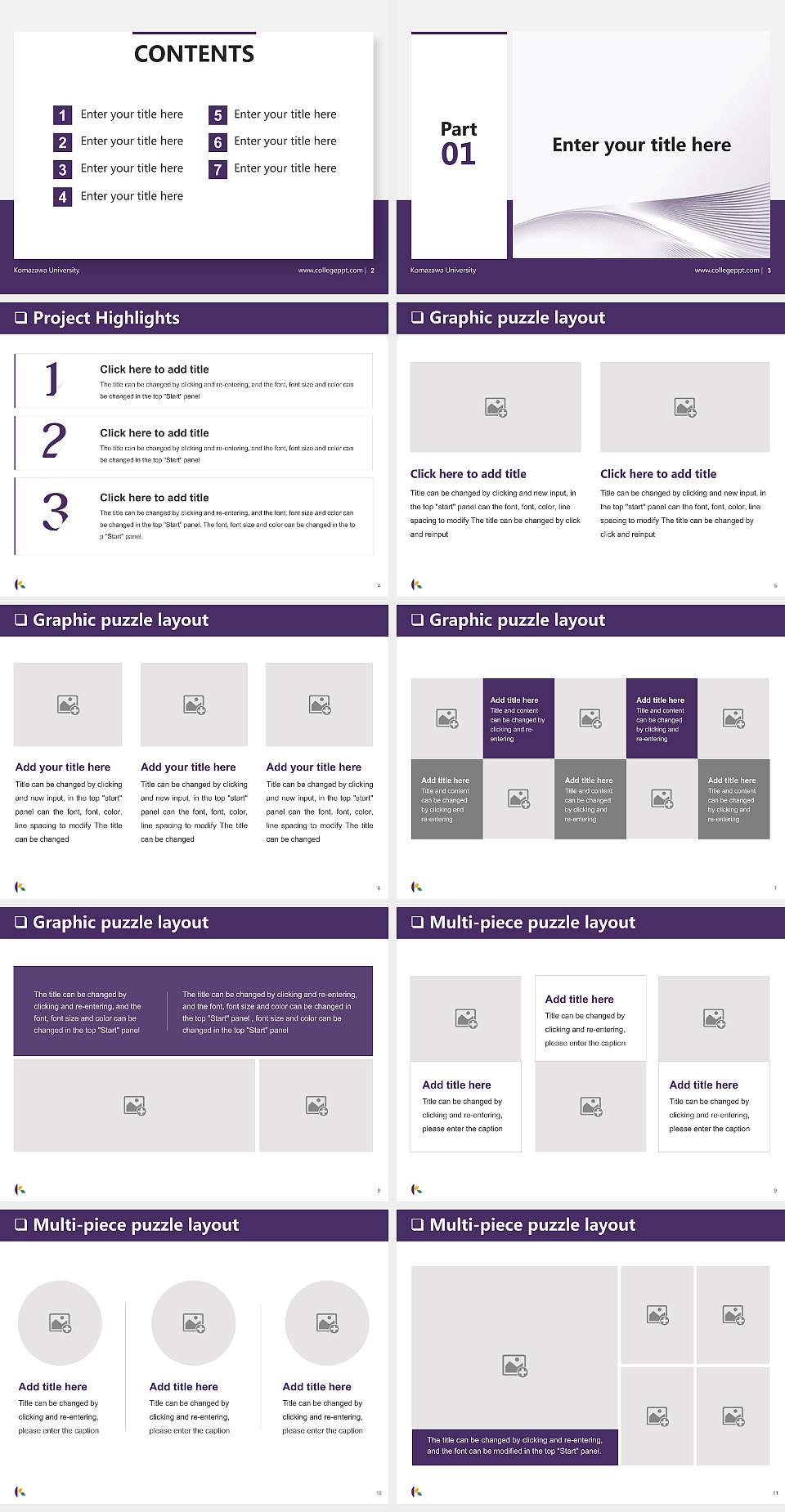 Komazawa University General Purpose PPT Template4:3 ratio PPT effect preview image2