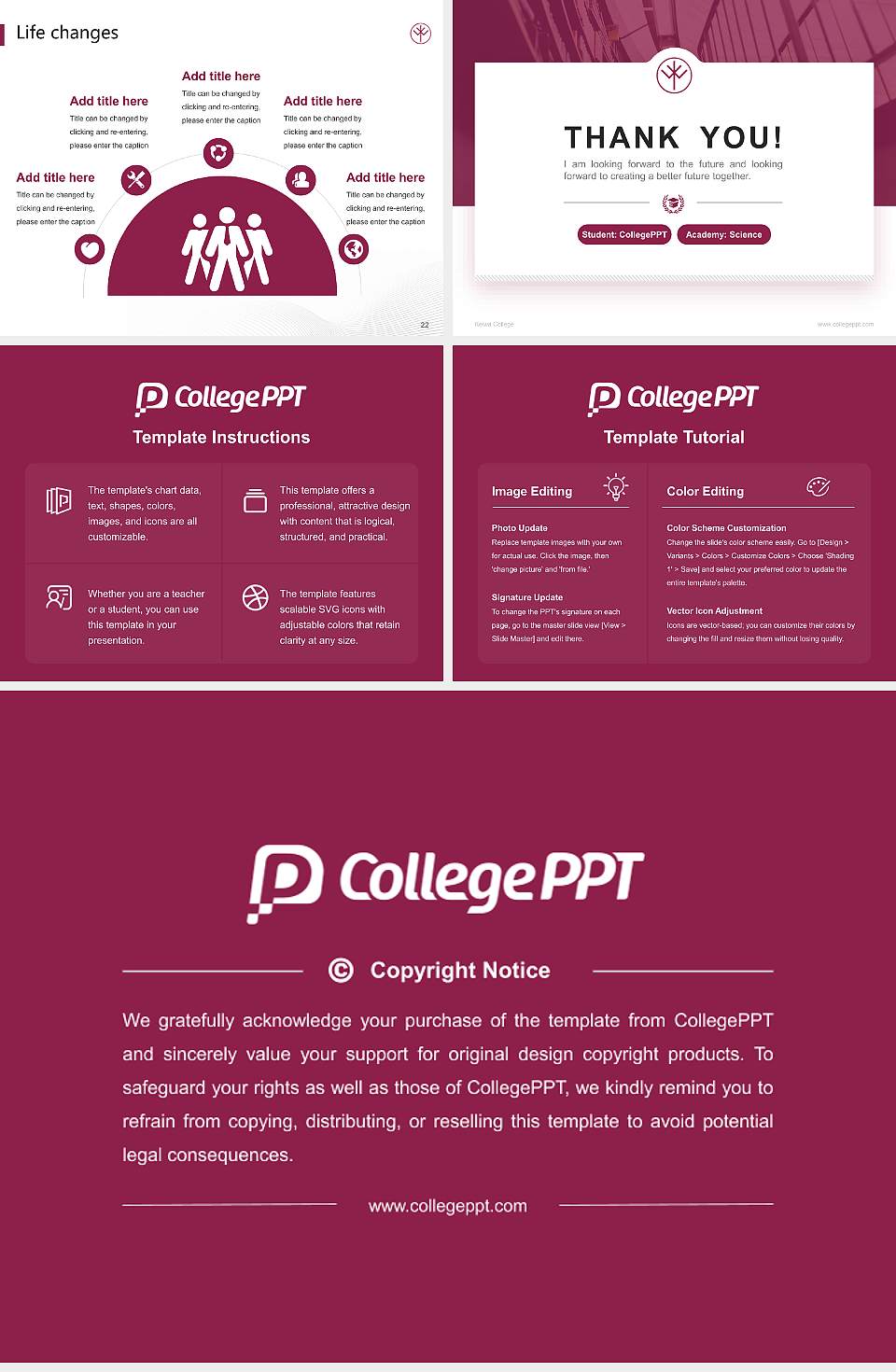 Keiwa College National Scholarship Defense PPT Template4:3 ratio PPT effect preview image4