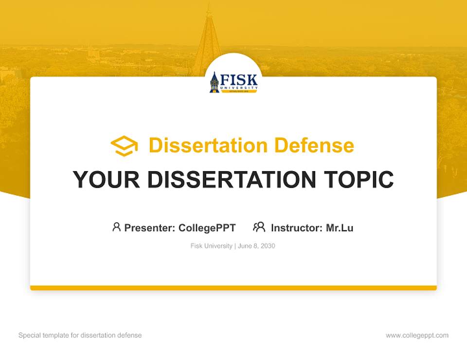 Fisk University Graduation Thesis Defense PPT Template4:3 ratio PPT effect preview image7