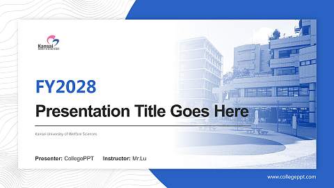 Kansai University of Welfare Sciences Academic Presentation/Research Findings Report PPT Template