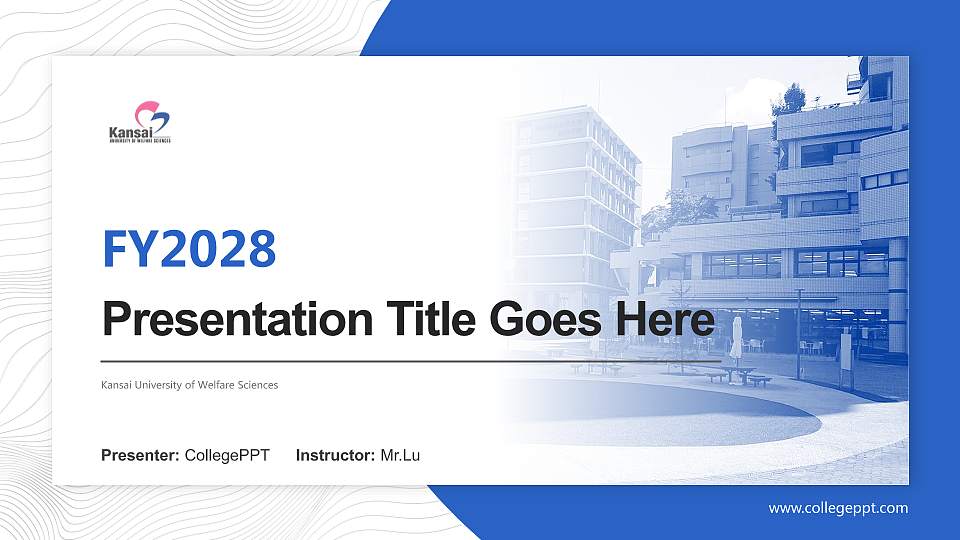 Kansai University of Welfare Sciences Academic Presentation/Research Findings Report PPT Template16:9 ratio PPT effect preview image