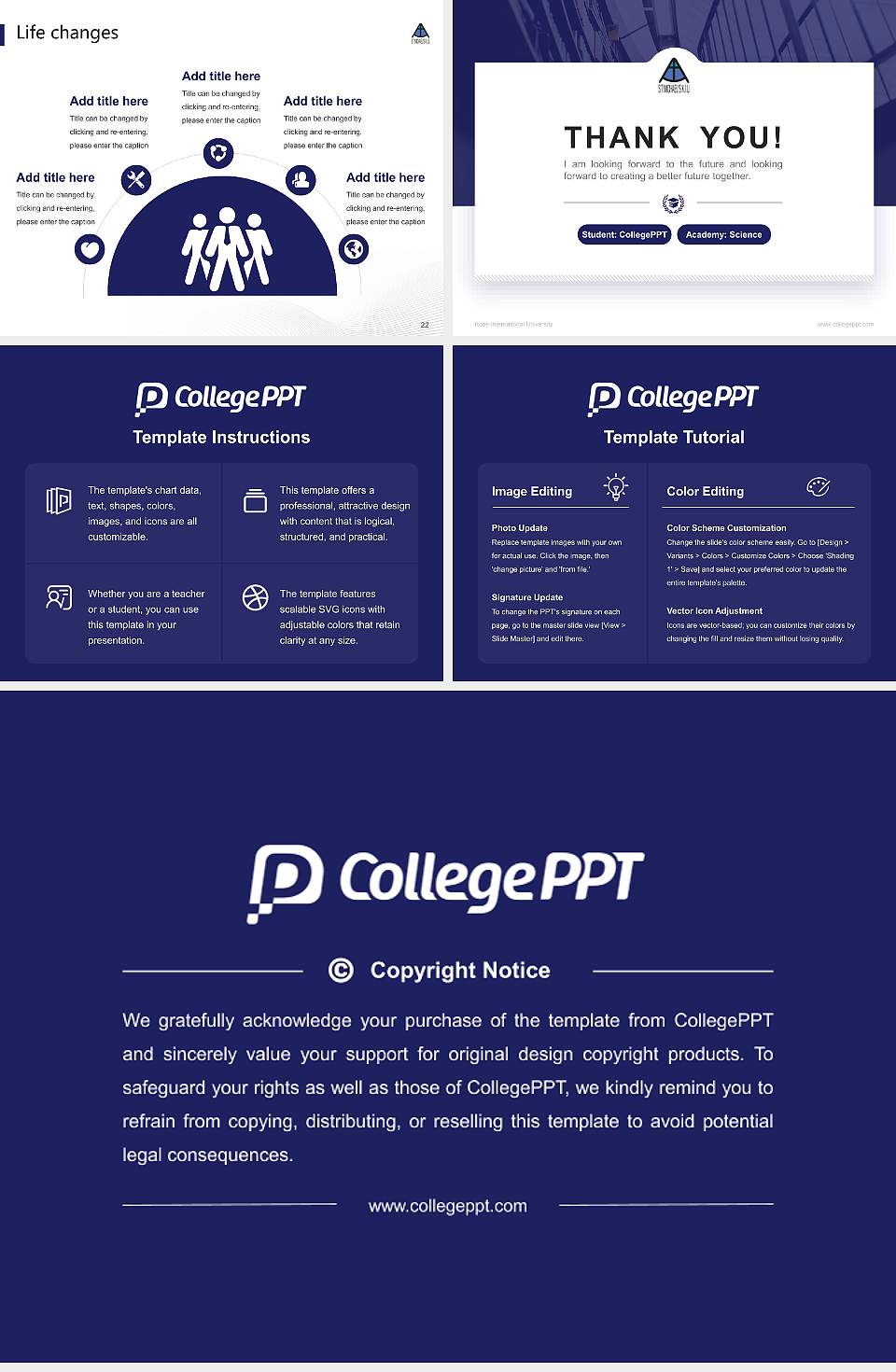 Kobe International University National Scholarship Defense PPT Template4:3 ratio PPT effect preview image4