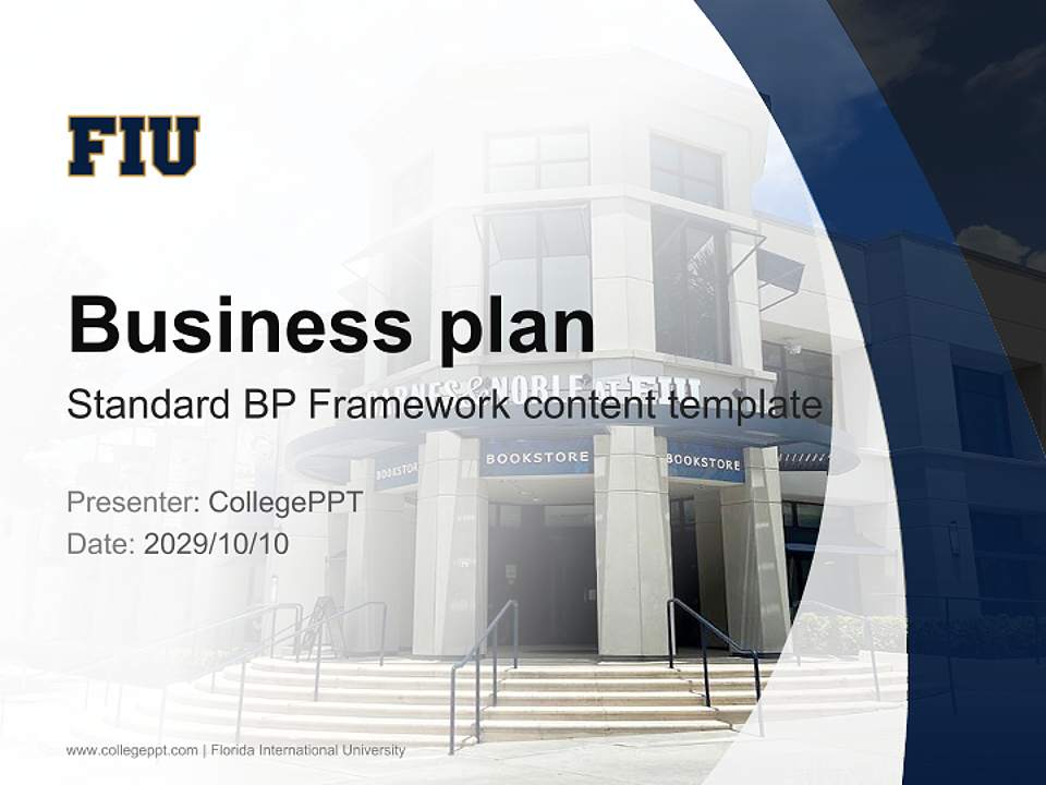 Florida International University Competition/Entrepreneurship Contest PPT Template4:3 ratio PPT effect preview image9