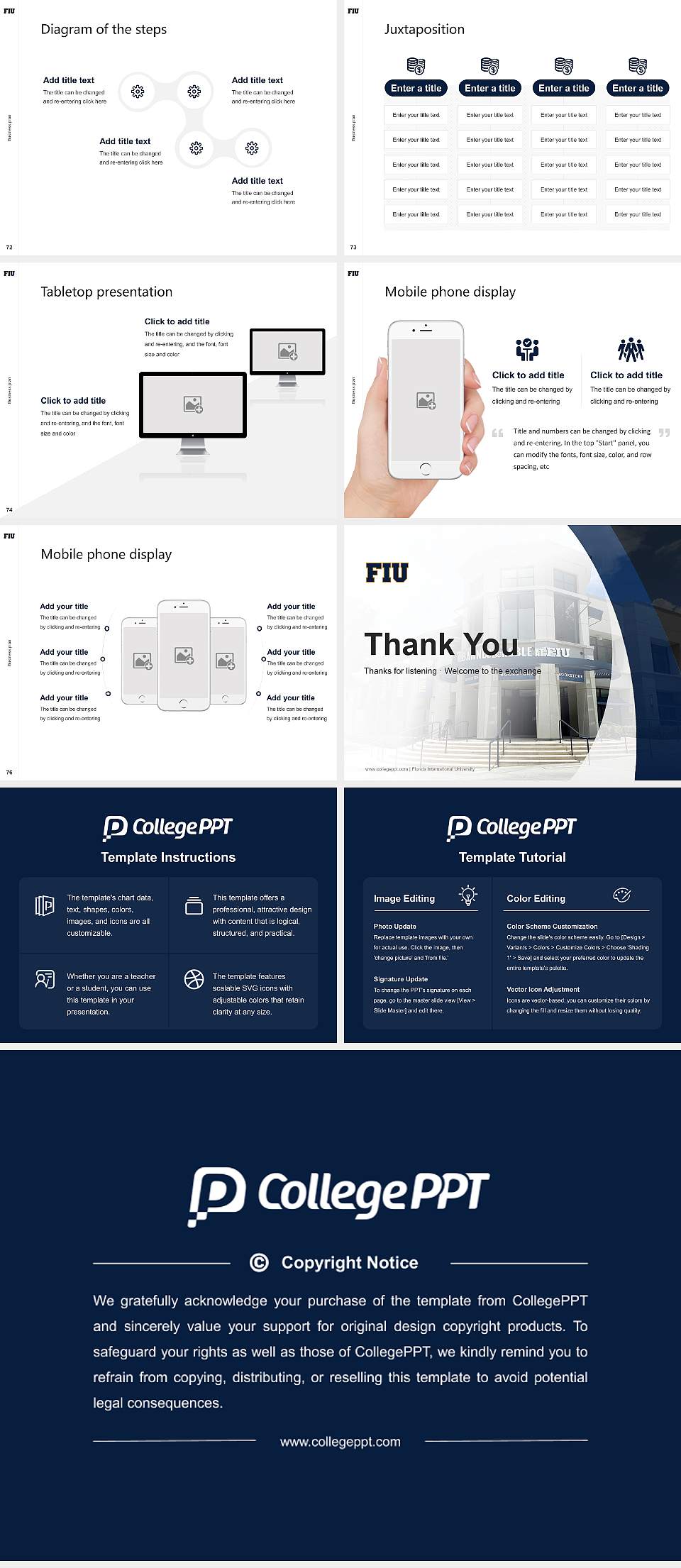 Florida International University Competition/Entrepreneurship Contest PPT Template4:3 ratio PPT effect preview image9