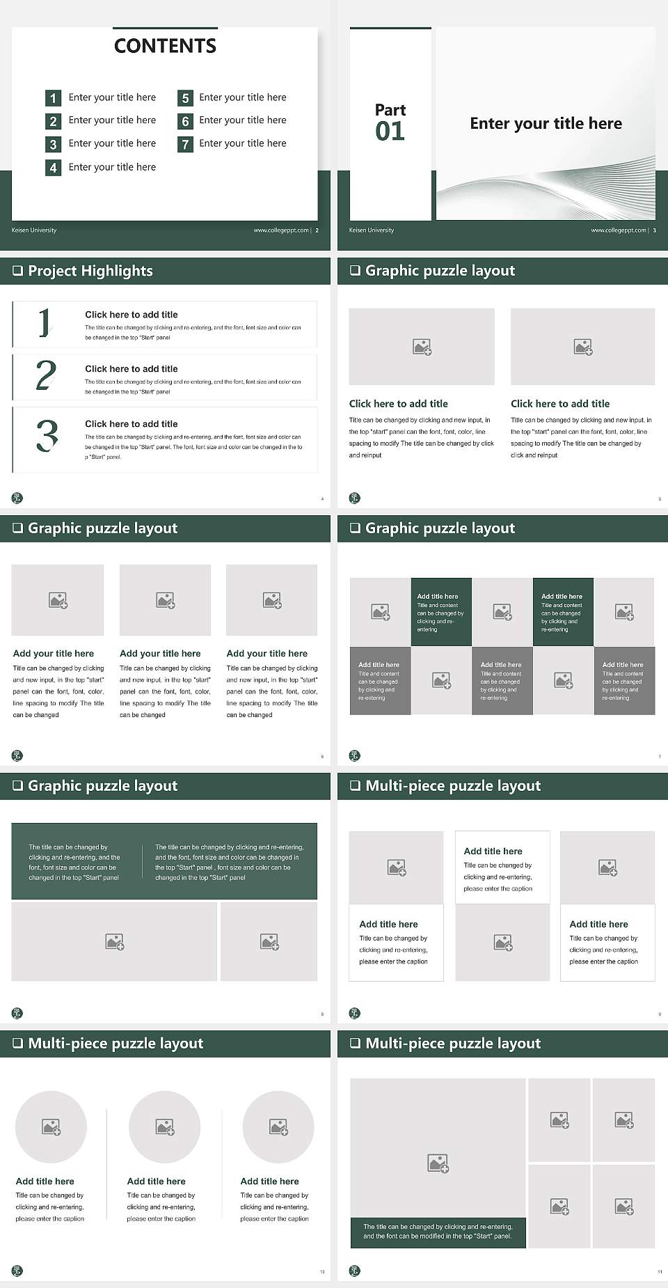 Keisen University General Purpose PPT Template4:3 ratio PPT effect preview image2